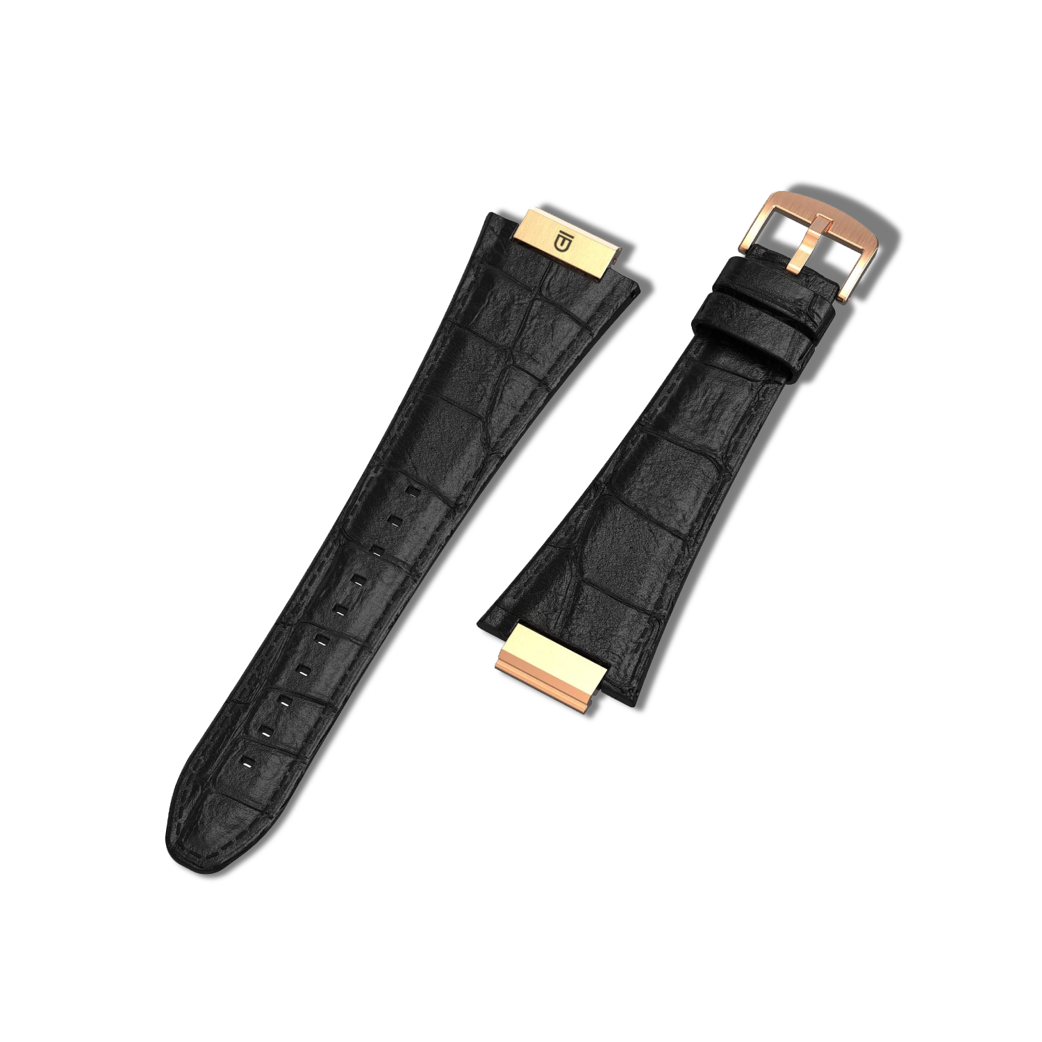 Apple Watch Strap Rose Gold Black ML - Leather