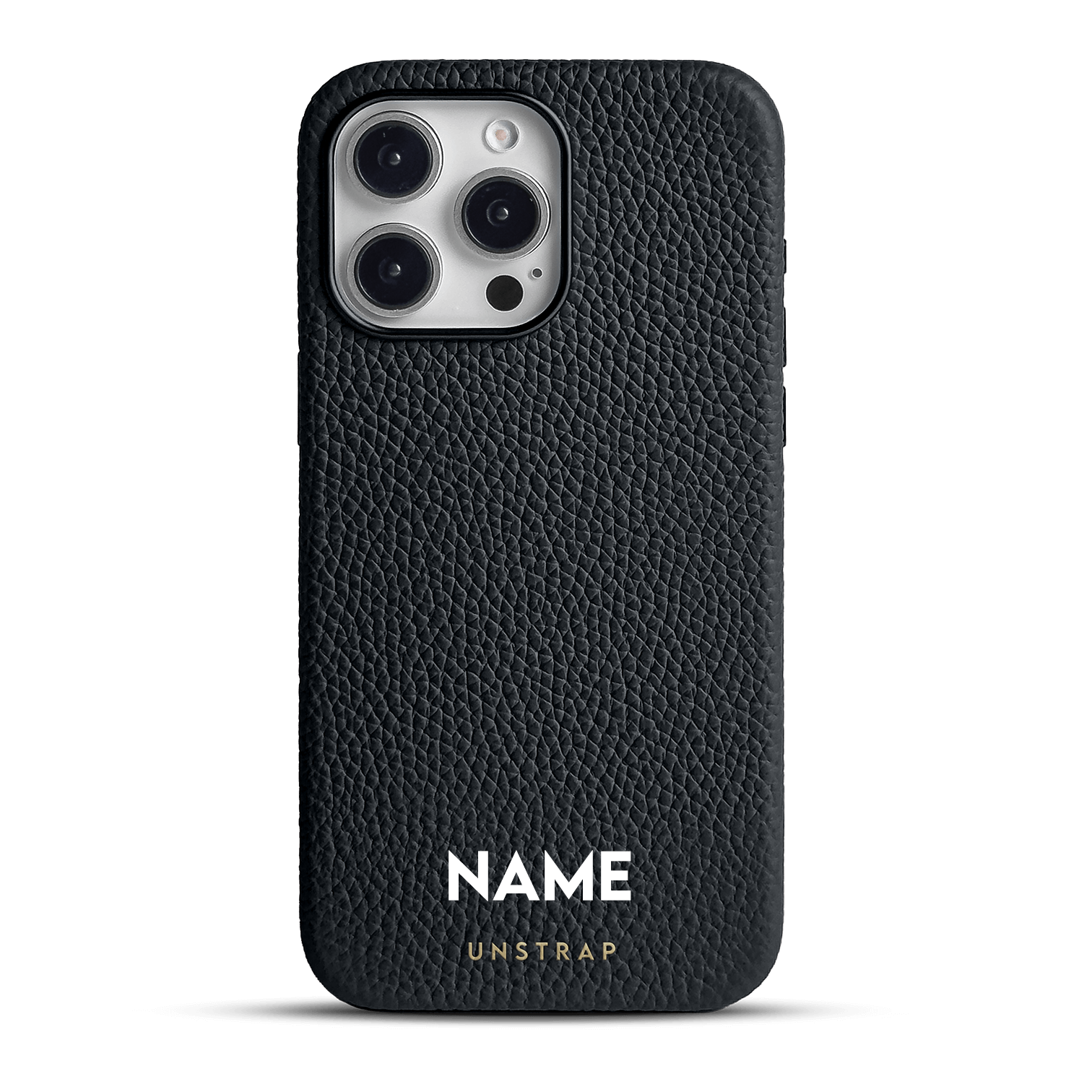 Pebbled Leather MagSafe iPhone Case - Black