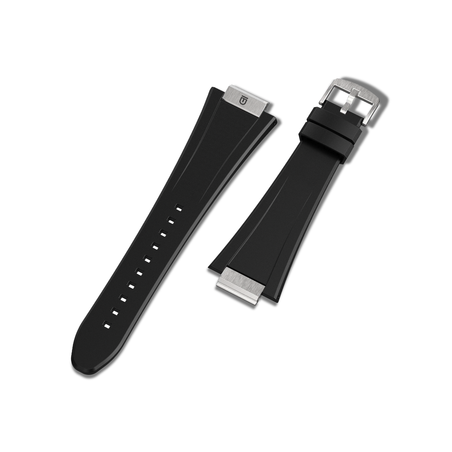 Apple Watch Strap Silver Black ML - Rubber