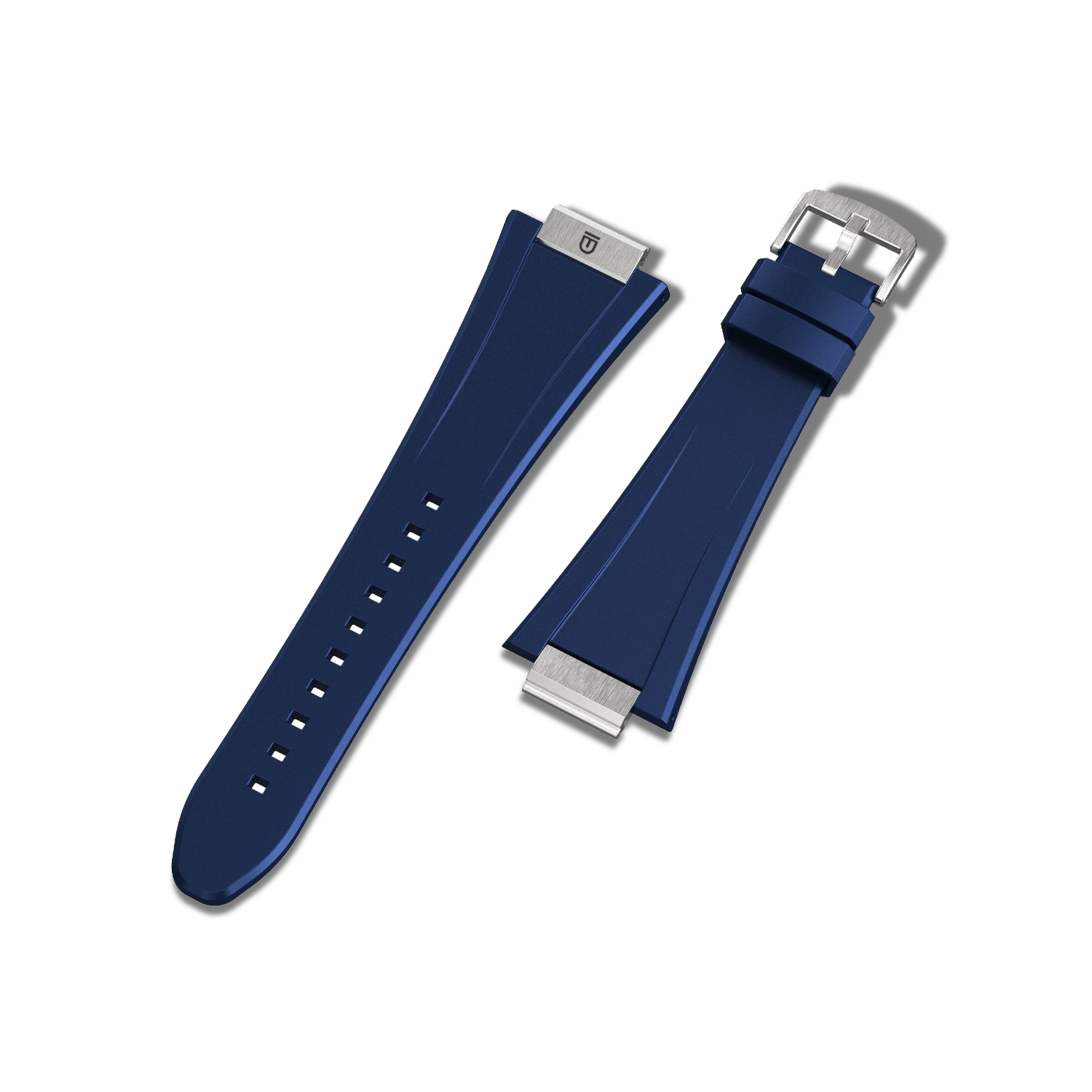 Apple Watch Strap Silver Navy ML - Rubber