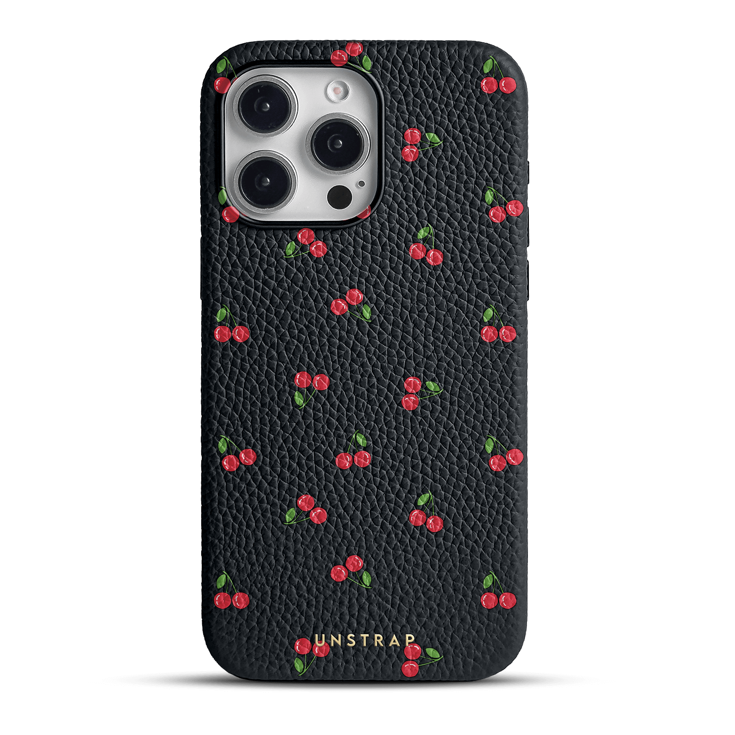Pebbled Leather MagSafe iPhone Case - Cherries
