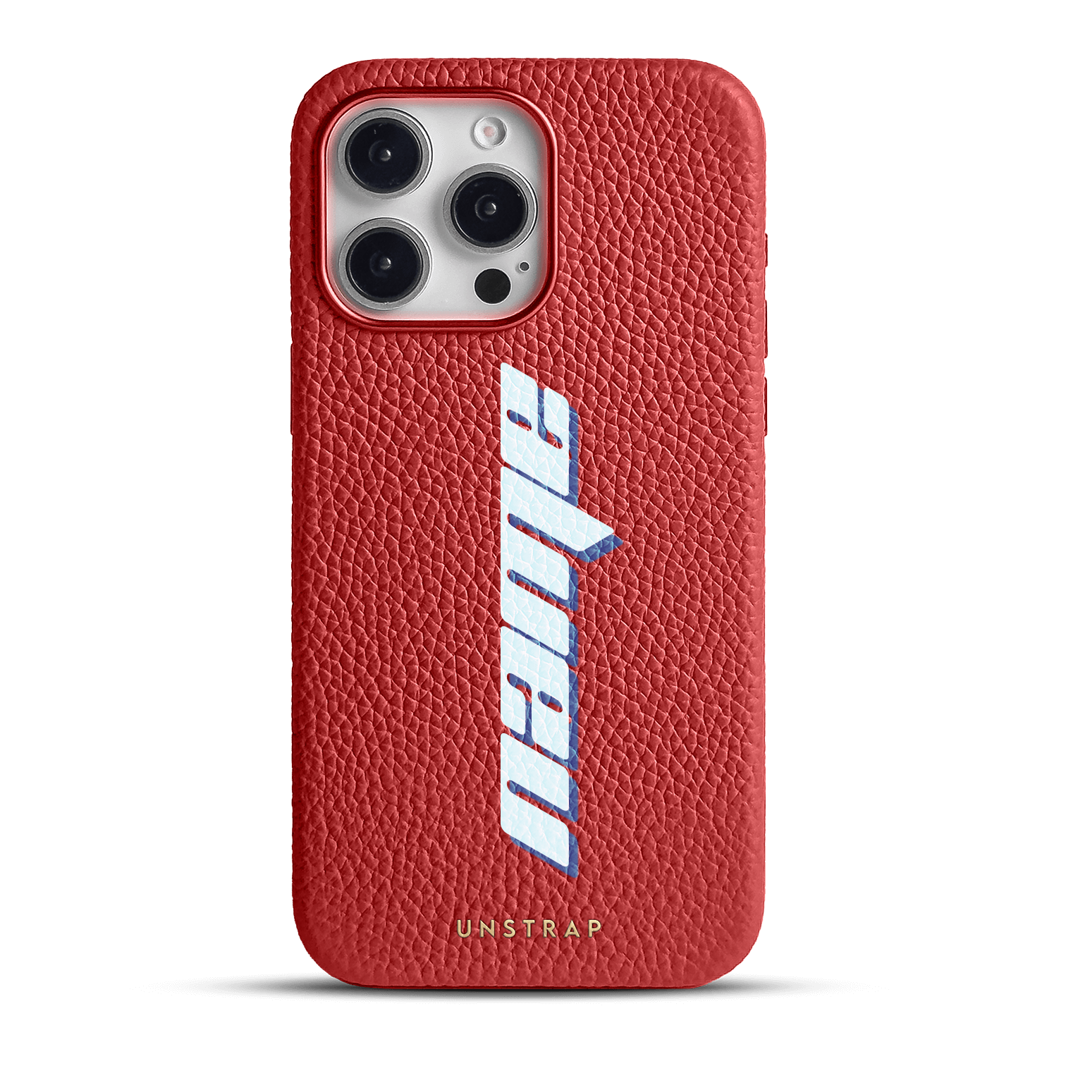 Pebbled Leather MagSafe iPhone Case - Red