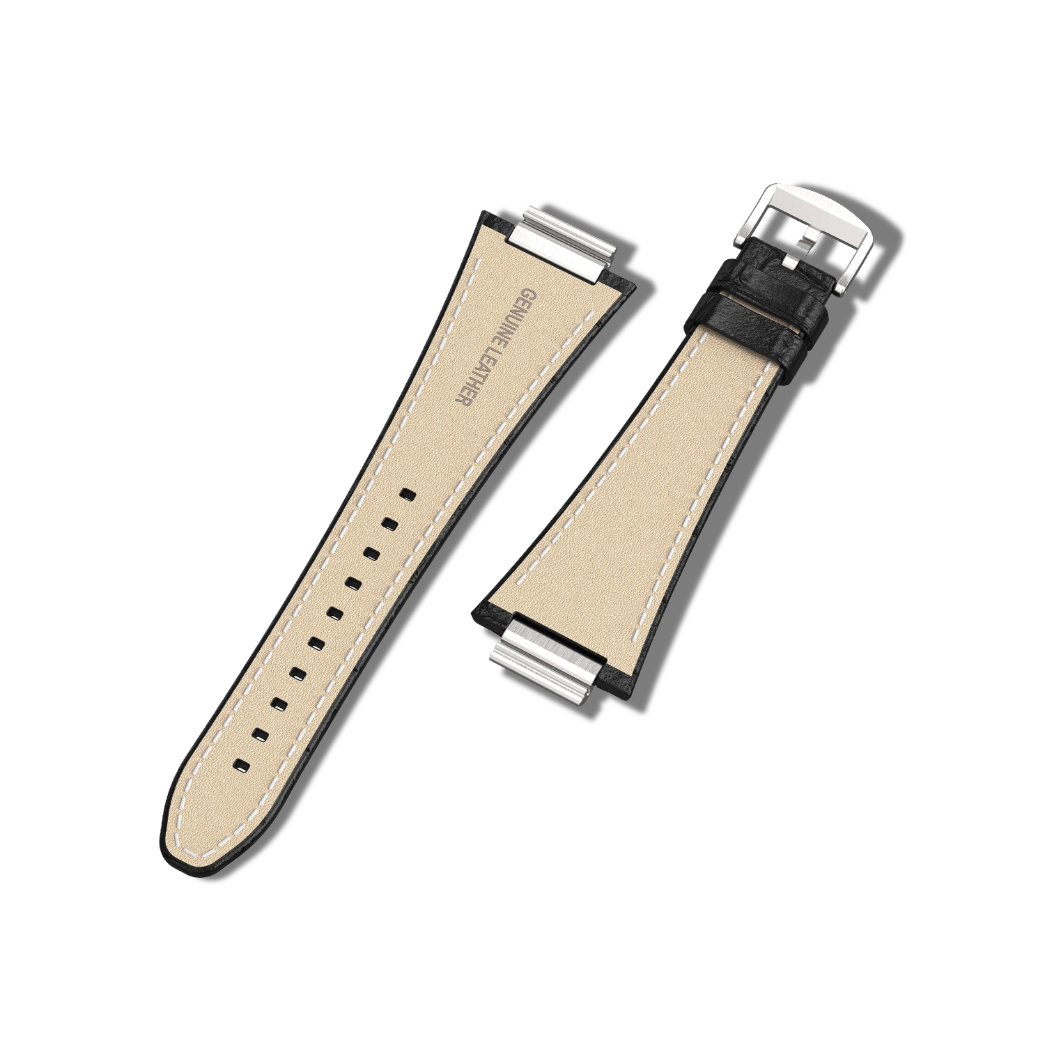 Apple Watch Strap Silver Black ML - Leather