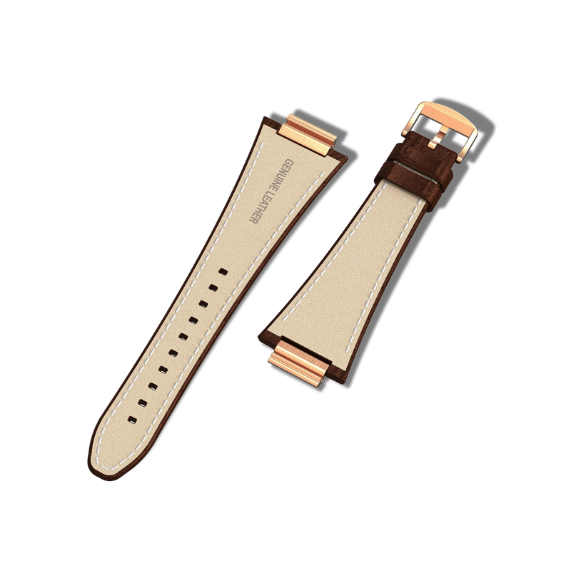 Apple Watch Strap Rose Gold Brown ML - Leather
