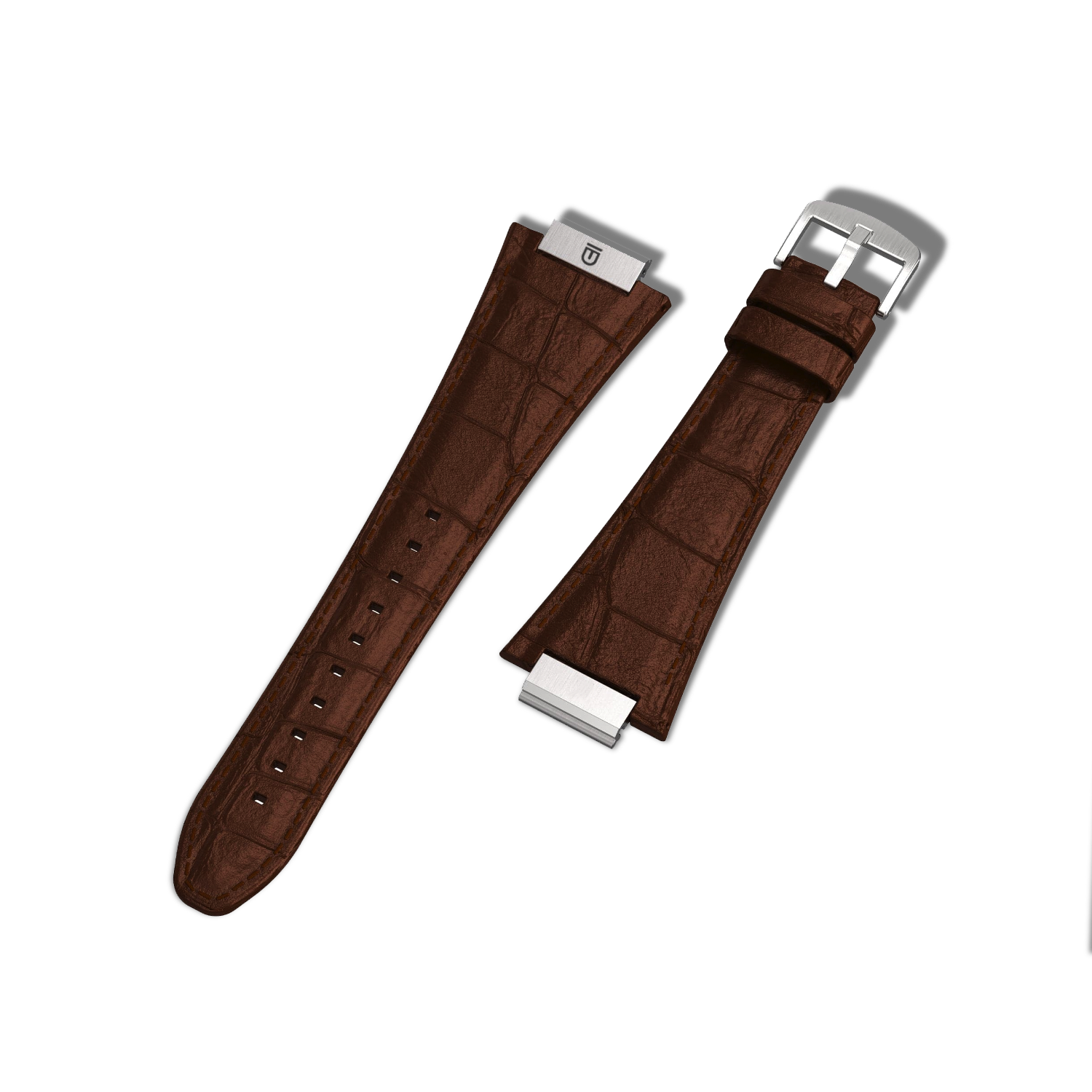 Apple Watch Strap Silver Brown ML - Leather