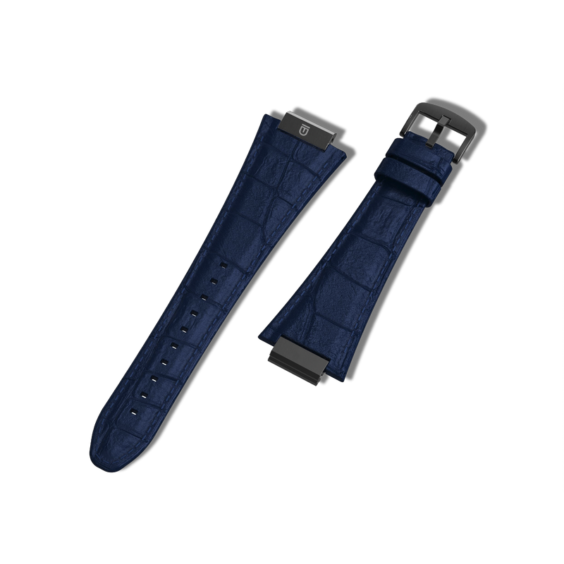 Apple Watch Strap Black Navy ML - Leather