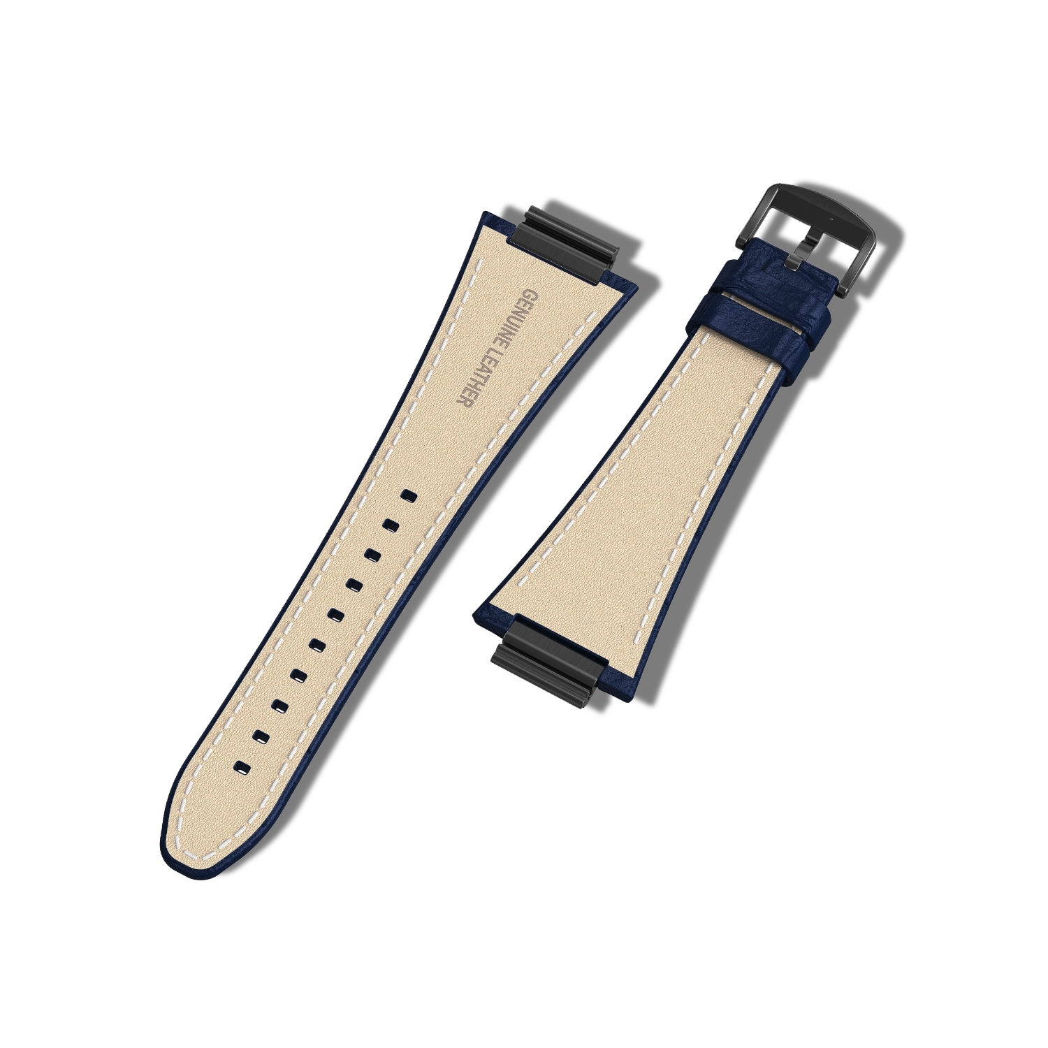 Apple Watch Strap Black Navy ML - Leather