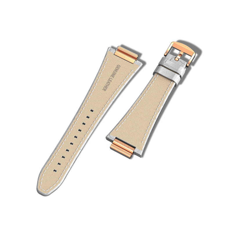 Apple Watch Strap Rose Gold White ML - Leather