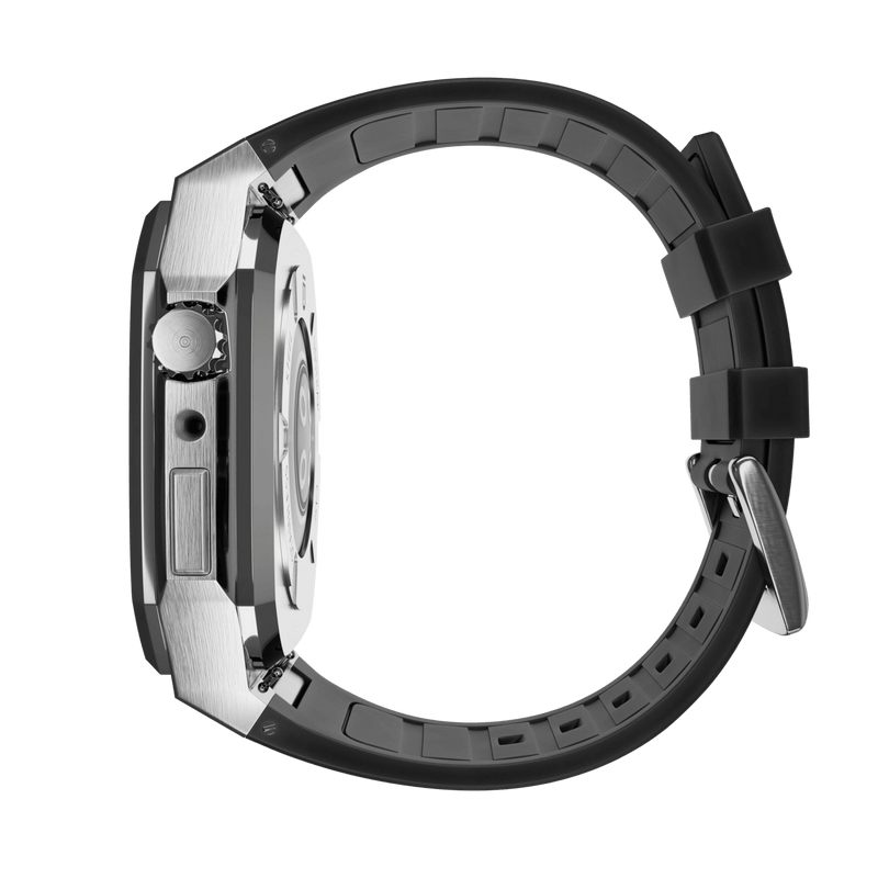 Apple Watch 錶殼銀色 - 黑色 ML - 橡膠