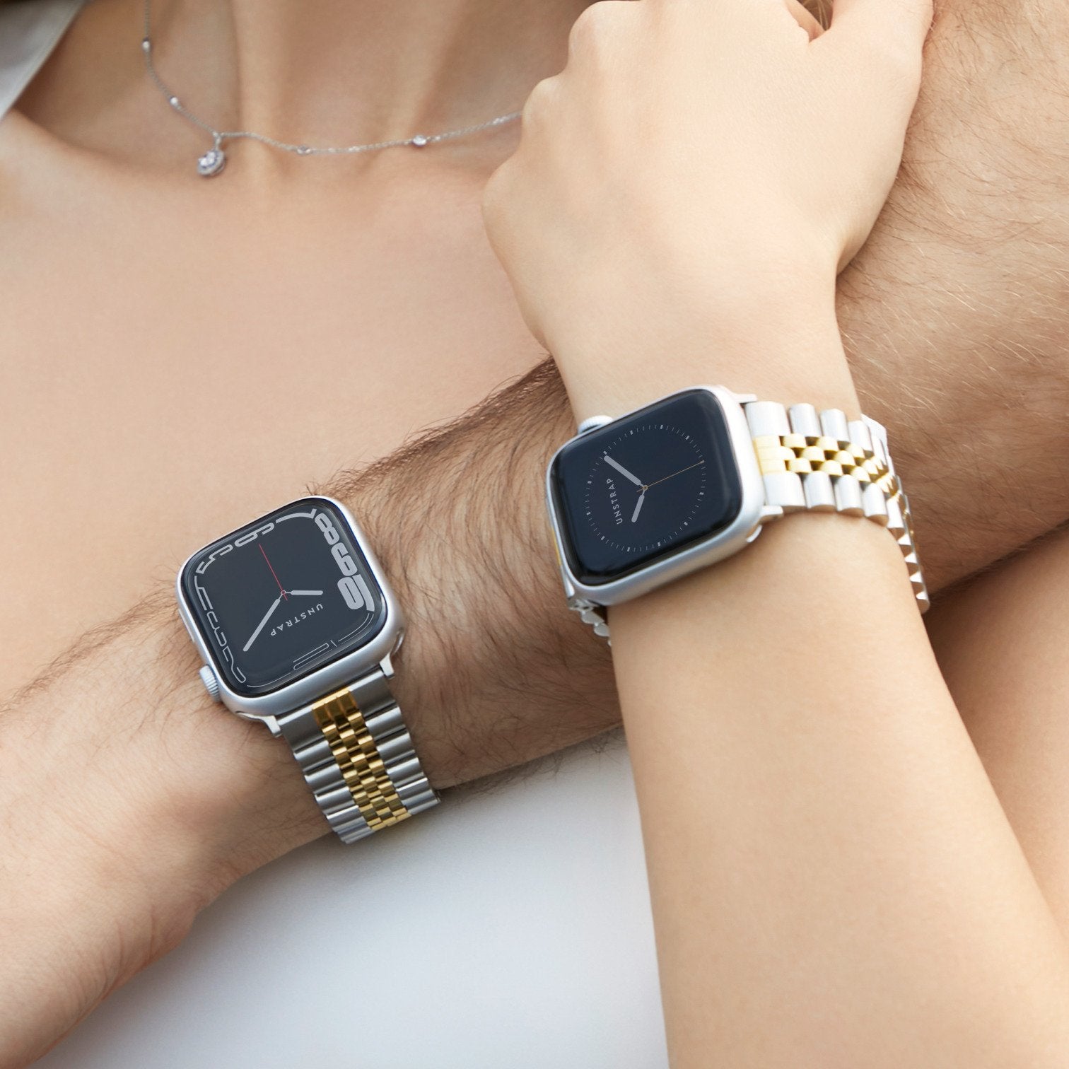 Apple Watch Bracelet Strap - Jubilee - Silver Gold