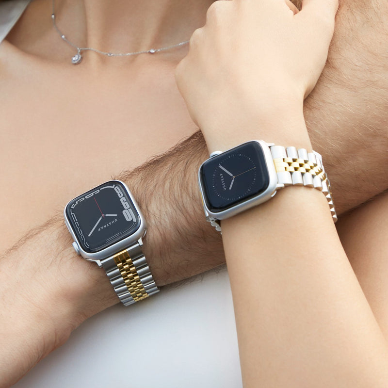 Apple Watch Bracelet Strap - Jubilee - Silver Gold