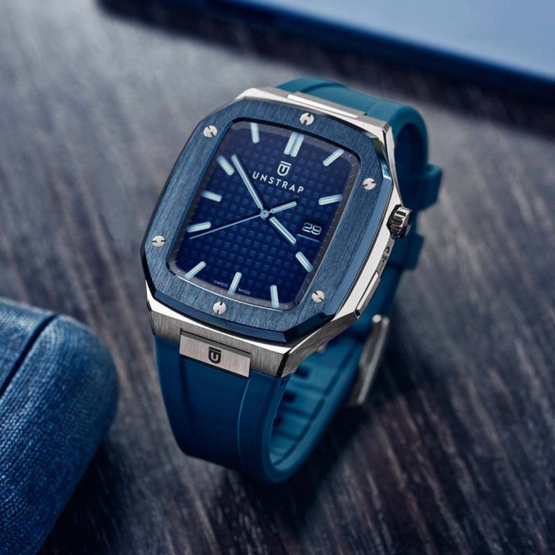 Apple Watch 錶殼銀色 - 海軍藍 ML - 橡膠