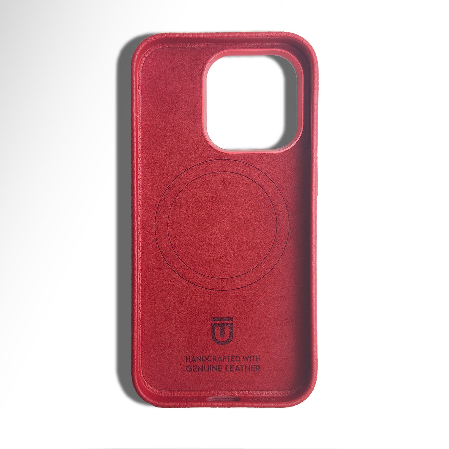 Pebbled Leather MagSafe iPhone Case - Red