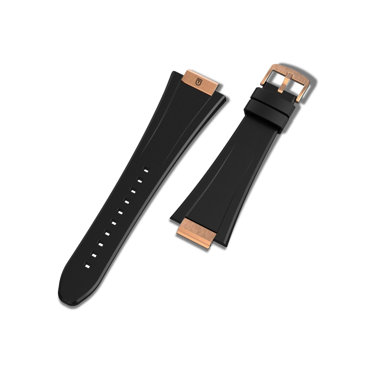 Apple Watch Strap Rose Gold Black ML - Rubber