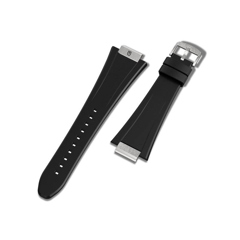 Apple Watch Strap Silver Black ML - Rubber