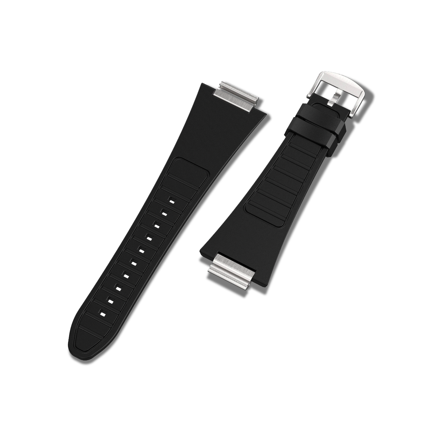 Apple Watch Strap Silver Black ML - Rubber