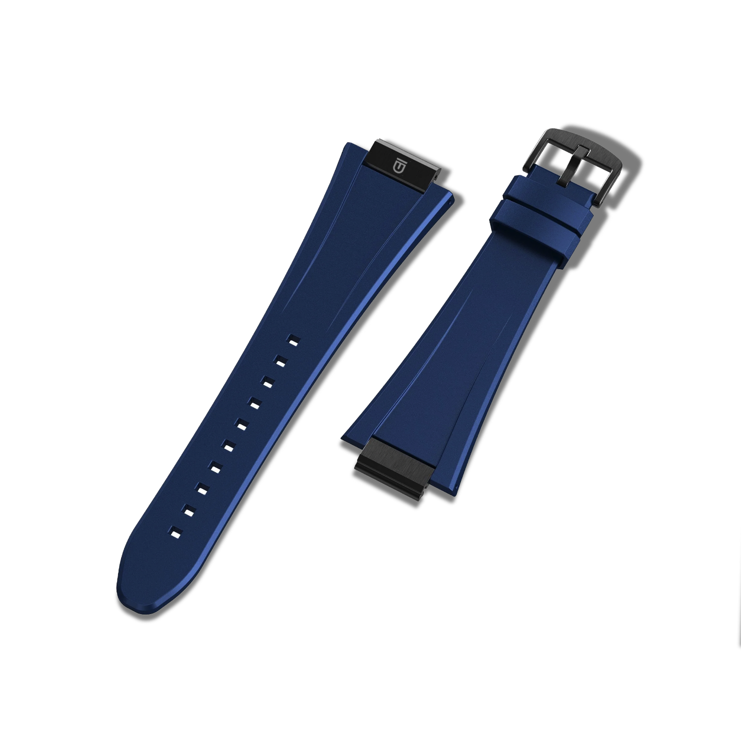 Apple Watch Strap Black Navy ML - Rubber