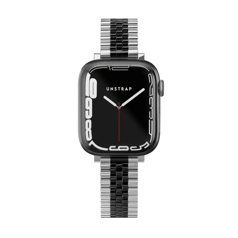 Apple Watch Bracelet Strap - Jubilee - Silver Black