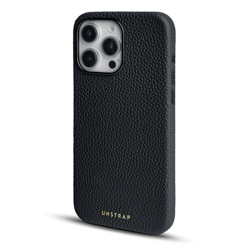 Pebbled Leather MagSafe iPhone Case - Black