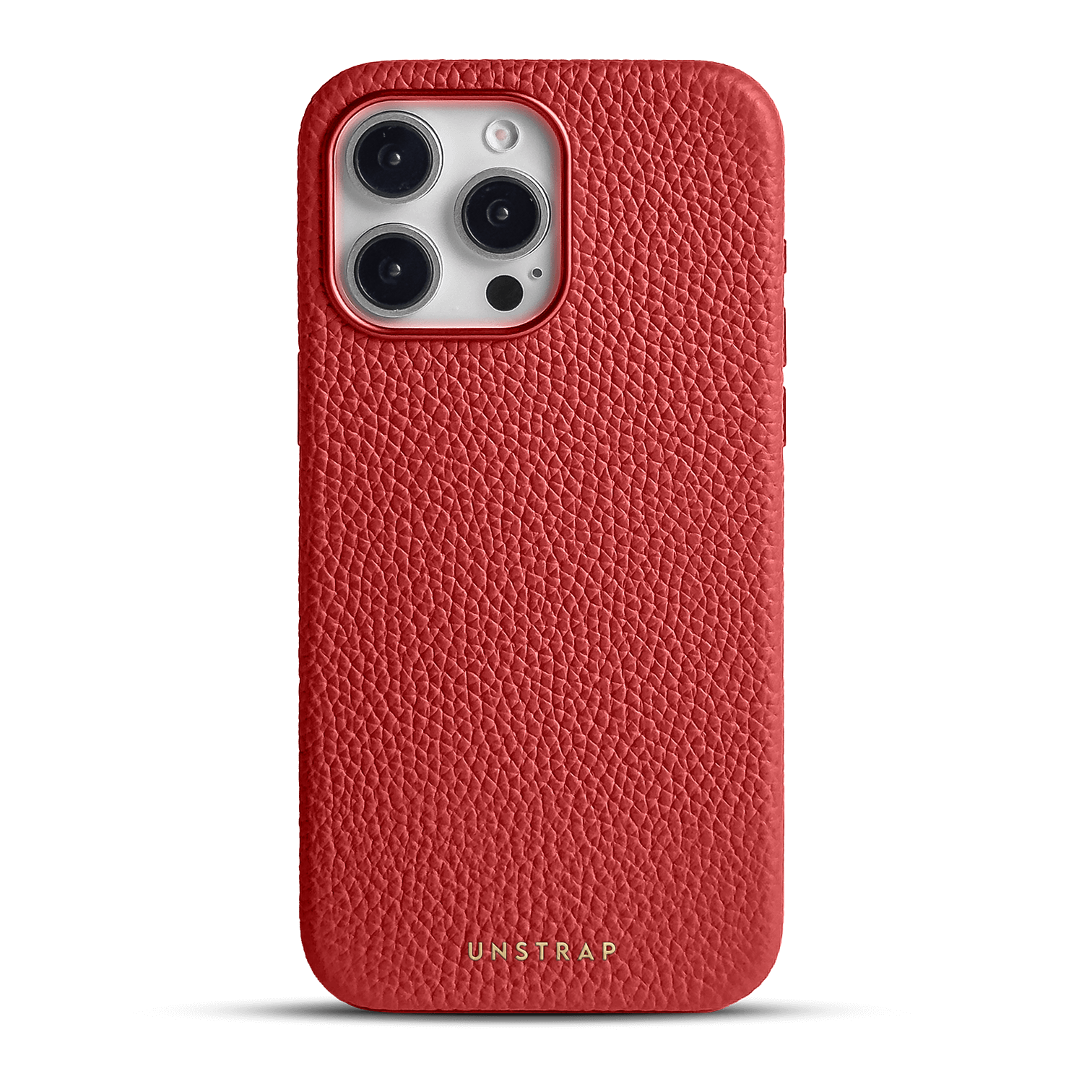 Pebbled Leather MagSafe iPhone Case - Red