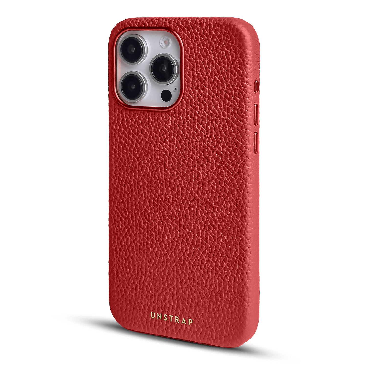 Pebbled Leather MagSafe iPhone Case - Red