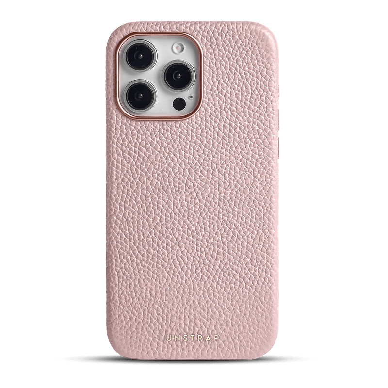 Pebbled Leather MagSafe iPhone Case - Rose
