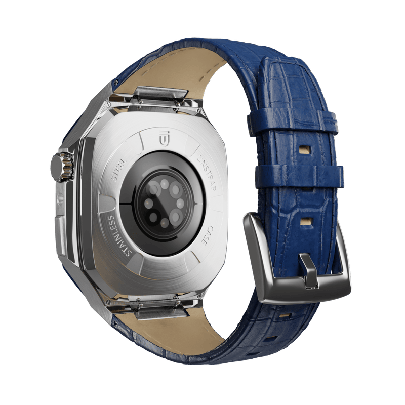 44MM_Silver -Two Tone-Navy_Leather